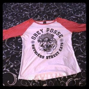Obey baseball tee